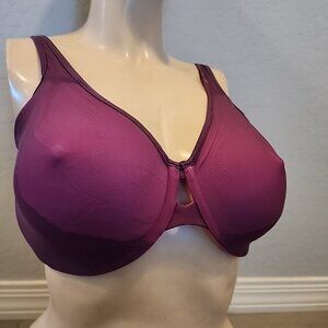 Lilyette Bra 42DD Pink Purple Underwire Unlined 0456